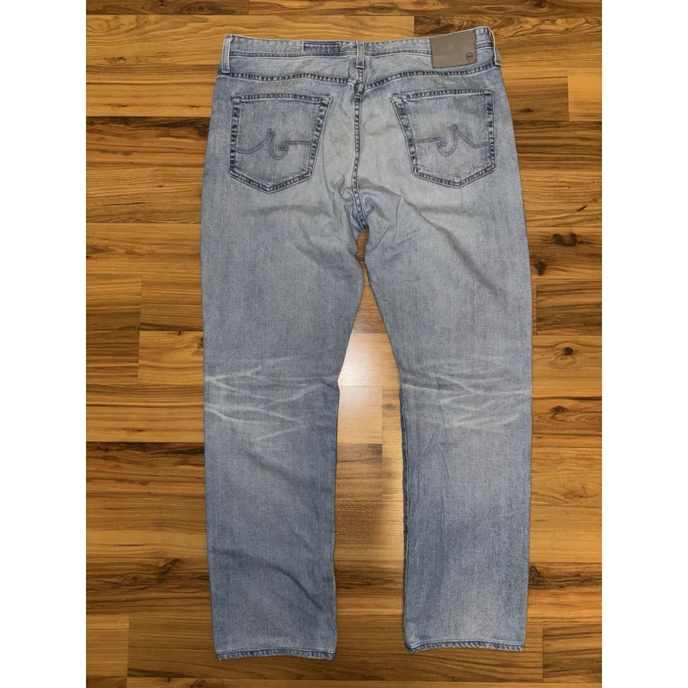 AG Adriano Goldschmied Everett Slim Straight Jeans Mens 38R Light Wash Soft - Picture 2 of 11